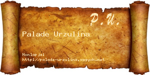 Palade Urzulina névjegykártya